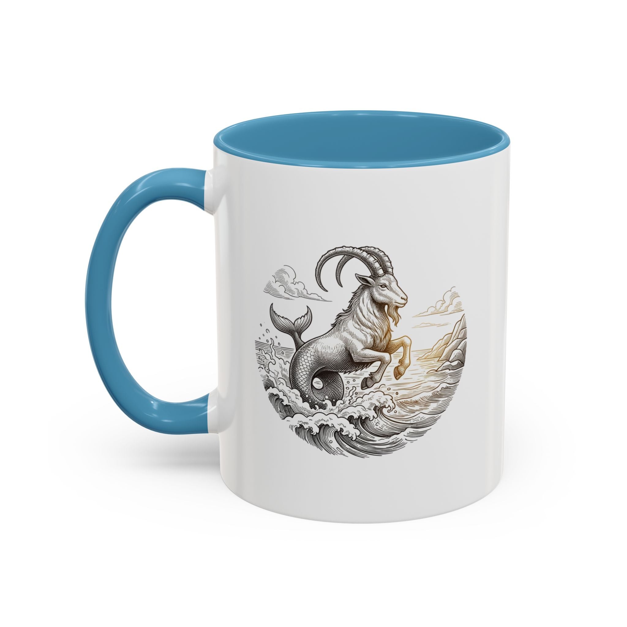 Capricorn Goat Mermaid Coffee Mug — Zodiac Capricorn Accent Mug