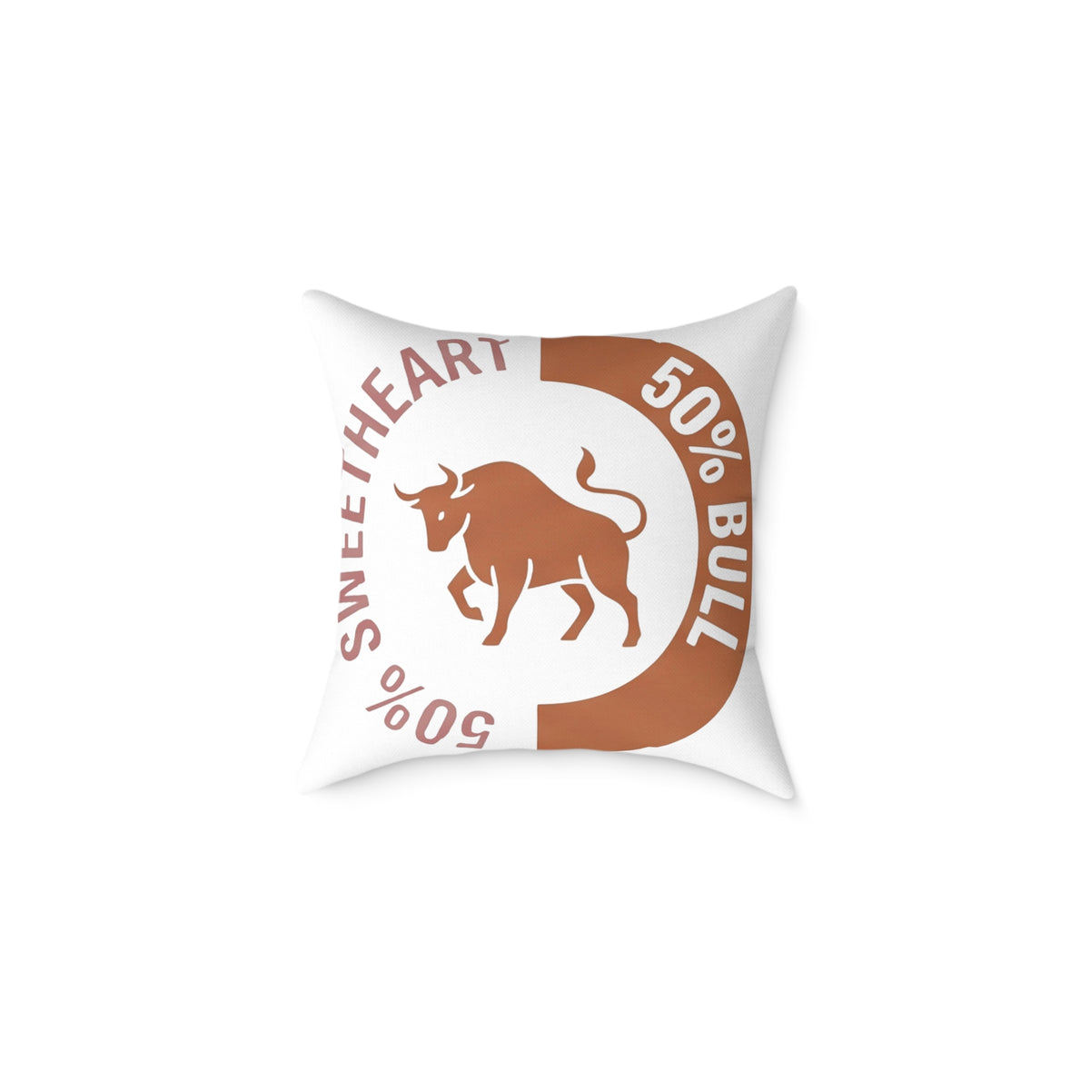 Taurus Zodiac 50% Sweetheart 50% Bull Square Poly Canvas Pillow