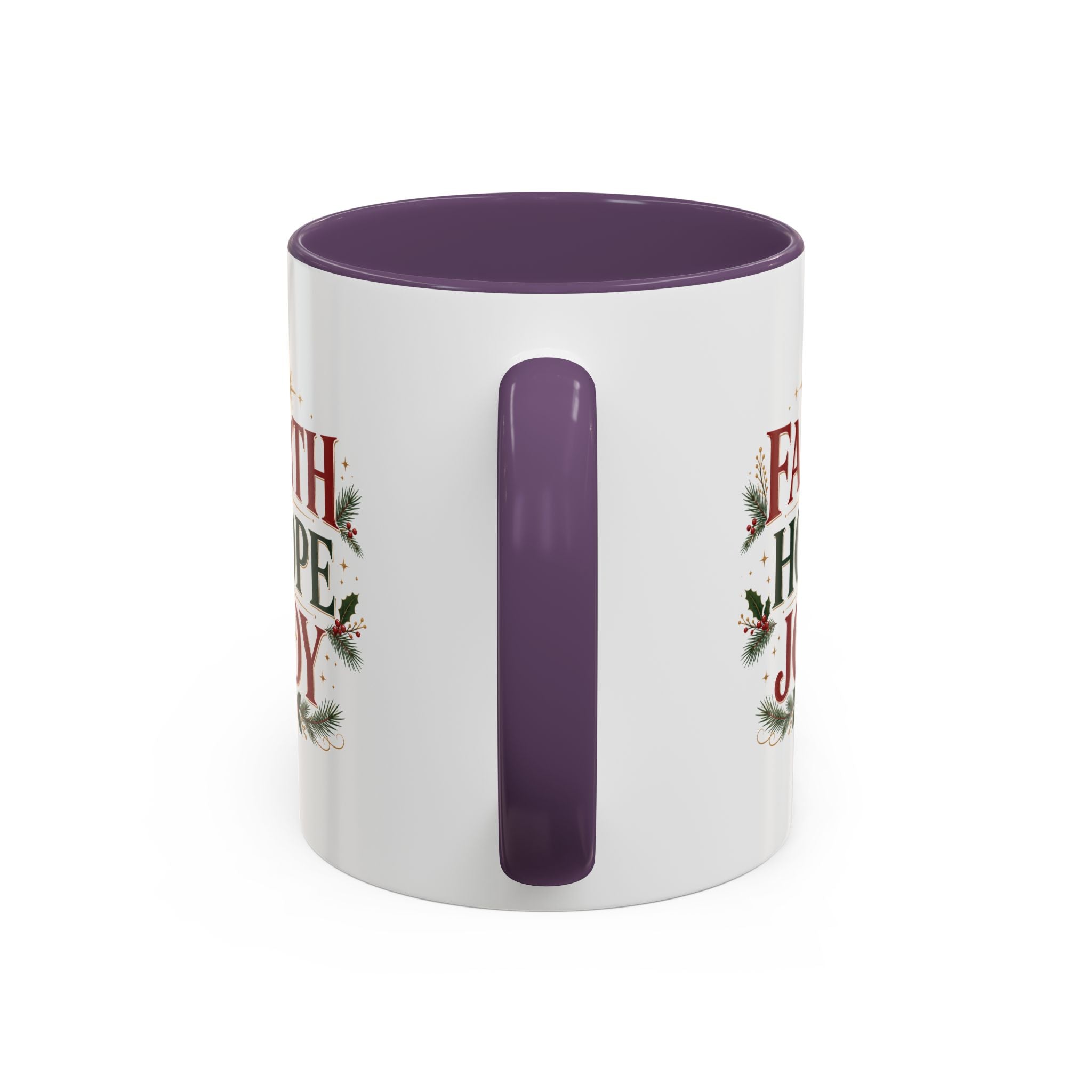 Faith Hope Joy Coffee Mug — Christmas Holiday Inspirational Accent Mug