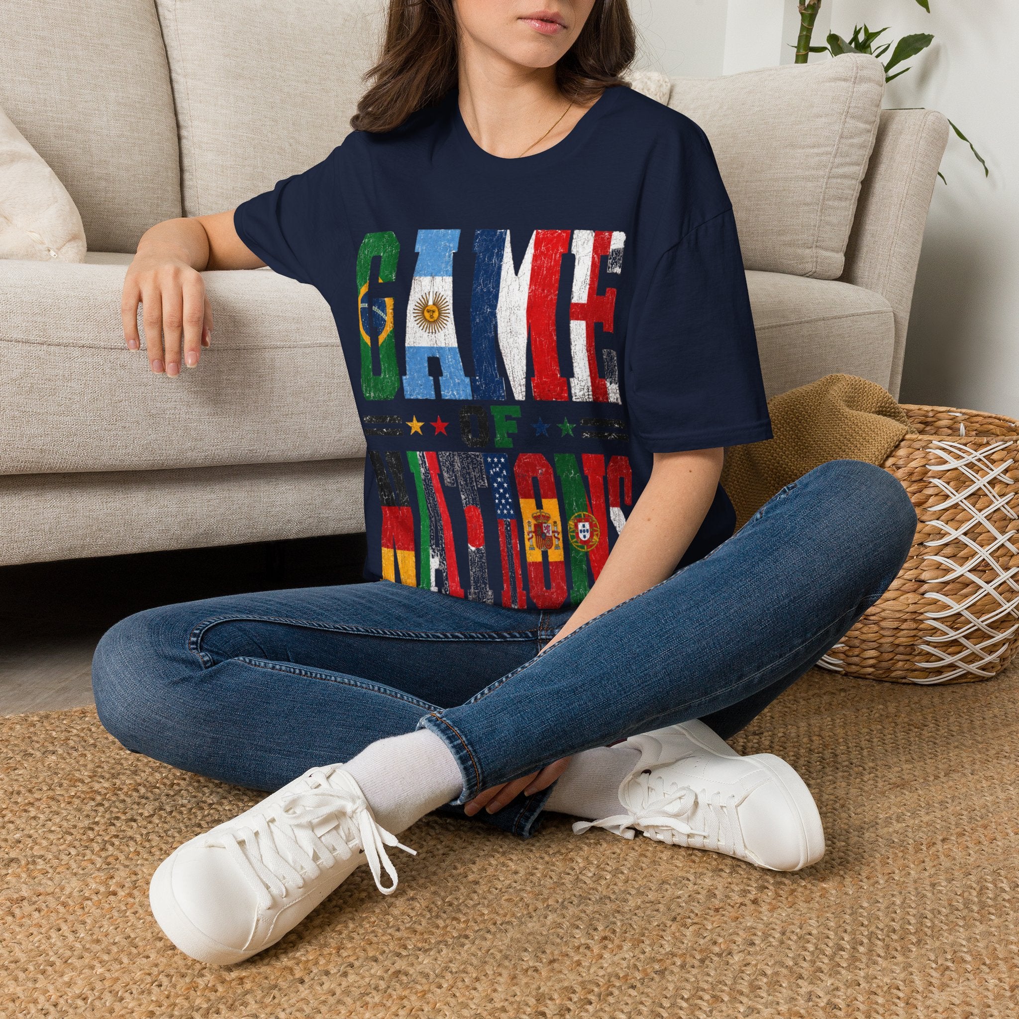 FIFA World Cup 2026 T-Shirt — 'Game of Nations' Vintage Flag Soccer Graphic Tee