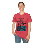 Skeleton Level Chaos Energy Teal Lightning Bolt T-Shirt - Edgy Alt Streetwear Graphic Tee - Trending Now - September 2026