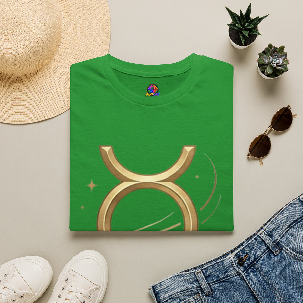 Gold Mercury Astrology Symbol Tee T-Shirt