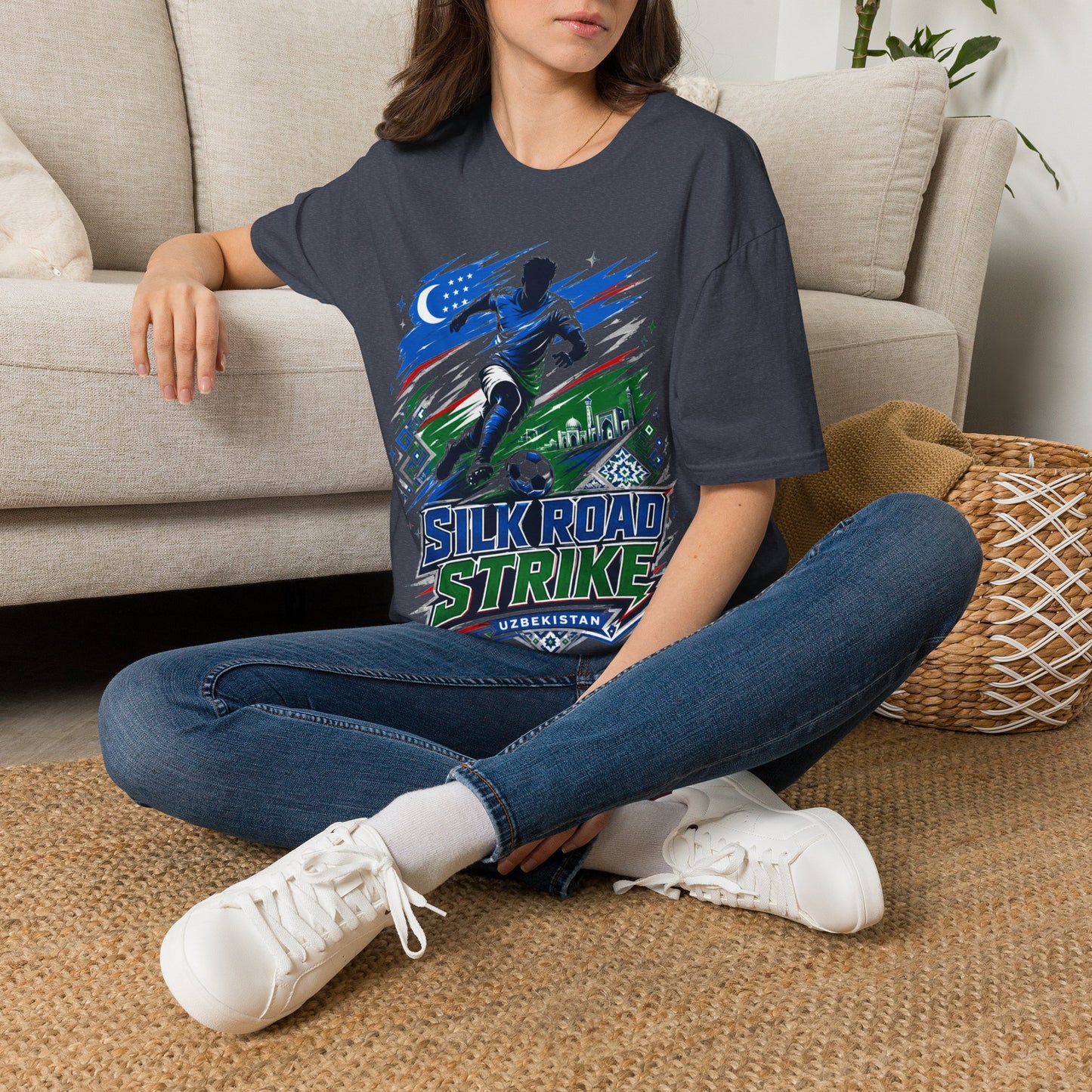 Silk Road Strike Soccer T-Shirt — Uzbekistan Football Graphic Tee