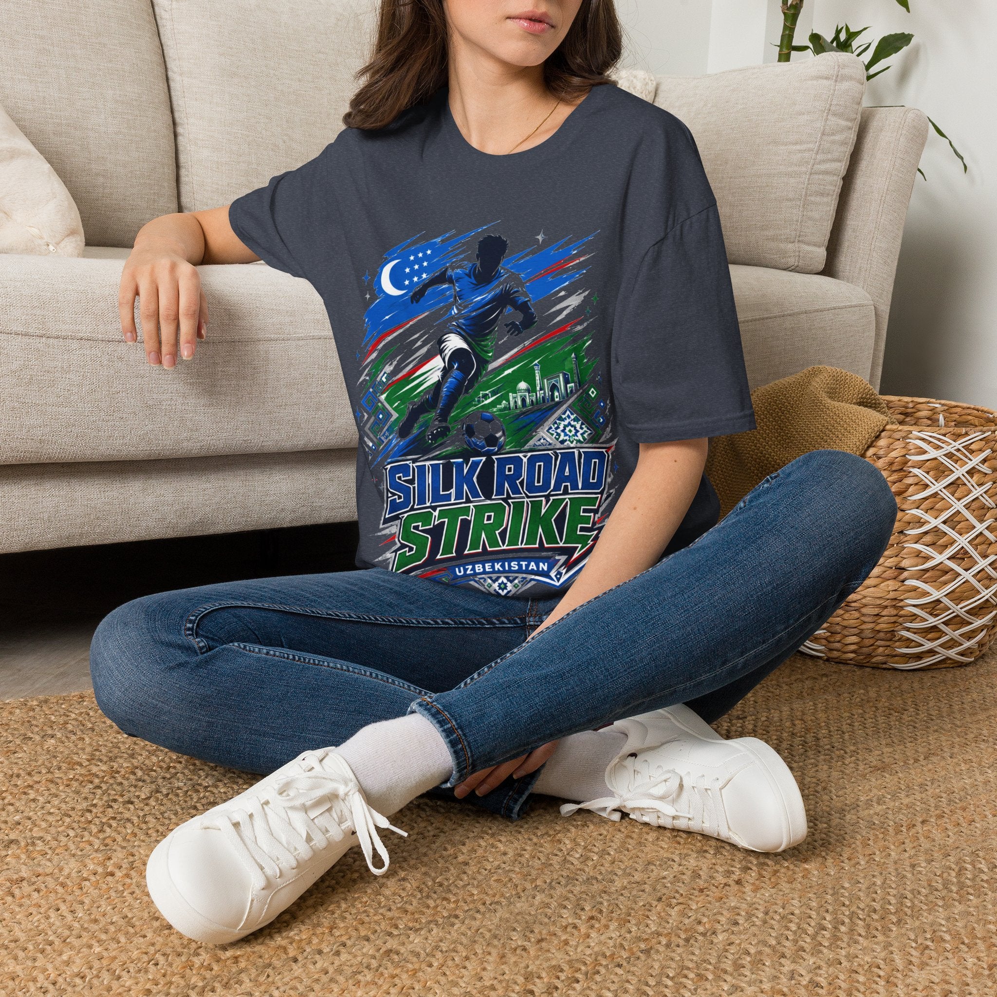 Silk Road Strike Soccer T-Shirt — Uzbekistan Football Graphic Tee