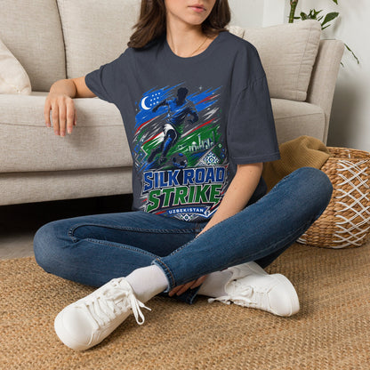 Silk Road Strike Soccer T-Shirt — Uzbekistan Football Graphic Tee