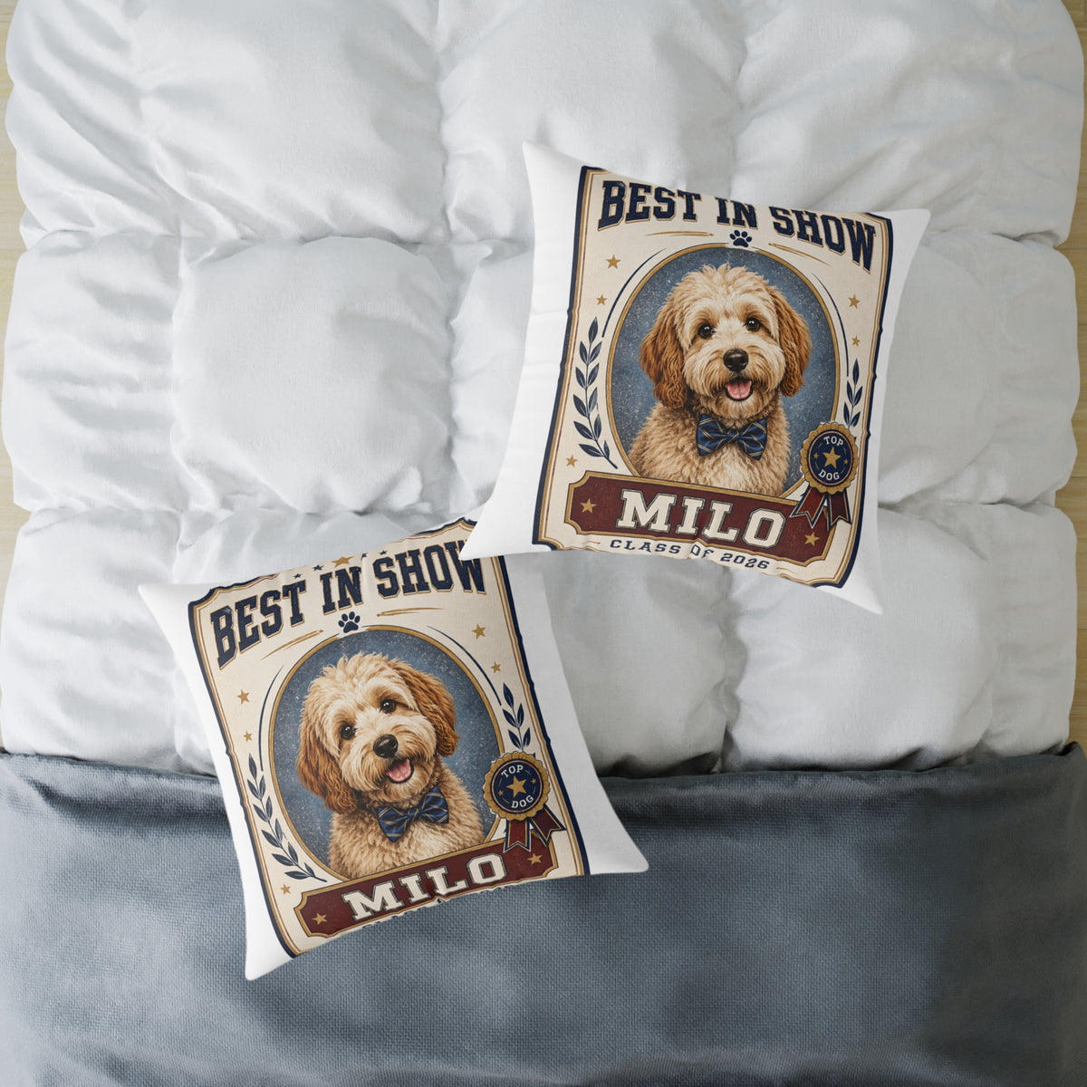 Best in Show Dog Pillow — Milo Bailey Dog Dad Mom  Personalized Milo Pet Decorative Pillow