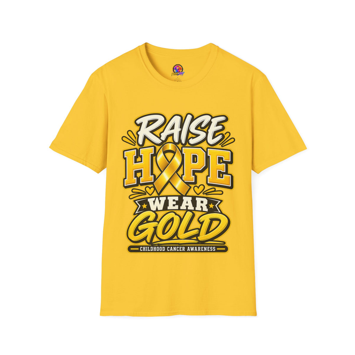Raise Hope Wear Gold T-Shirt — Childhood Cancer Awareness