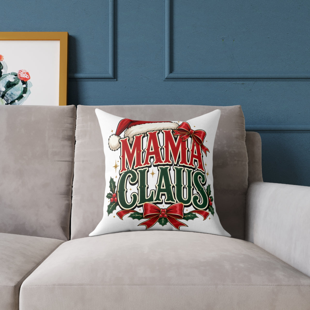 Mama Claus Christmas Pillow — Festive Holiday Decorative Throw Pillow