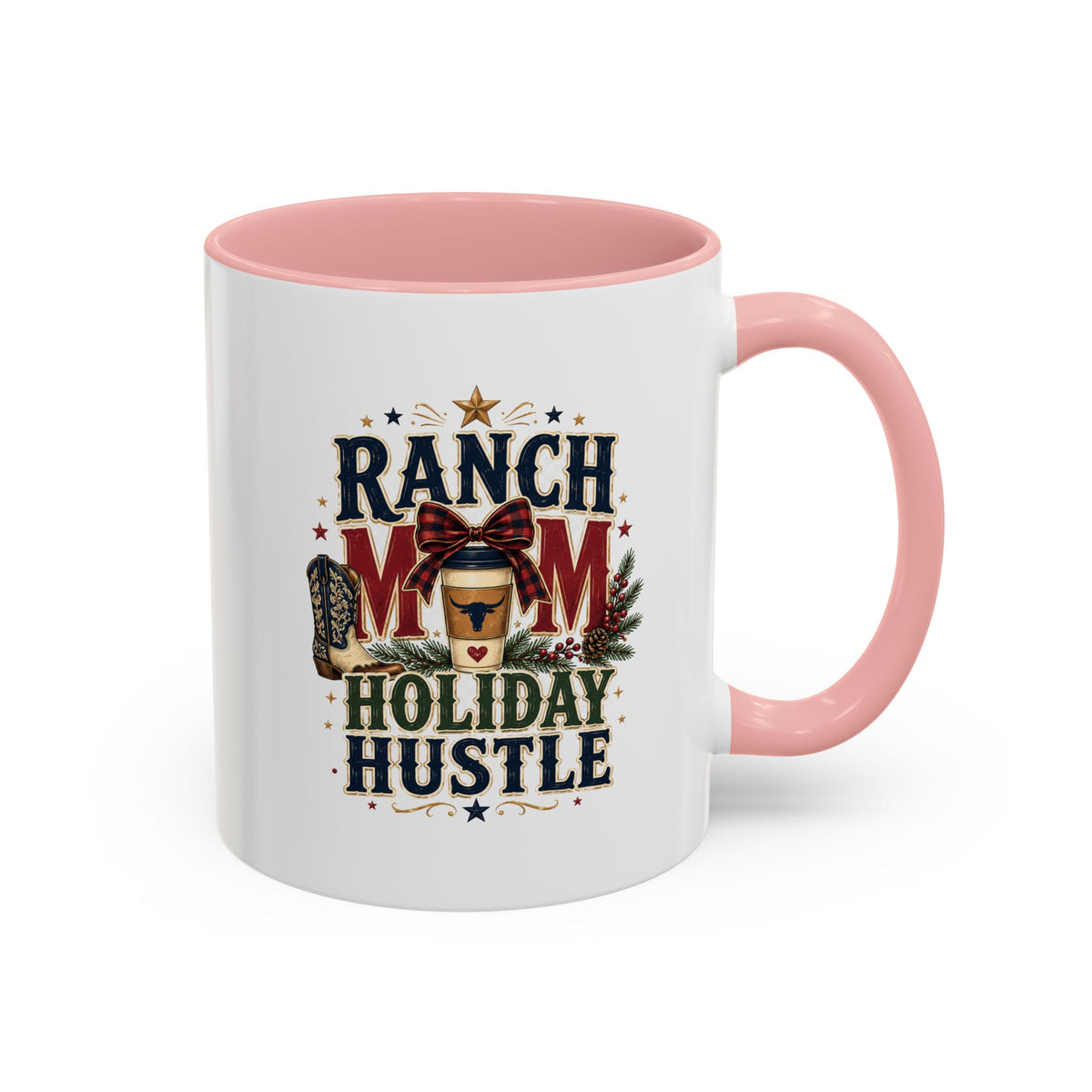 Modern Day Christmas Ranch Mom Holiday Hustle Accent Coffee Mug