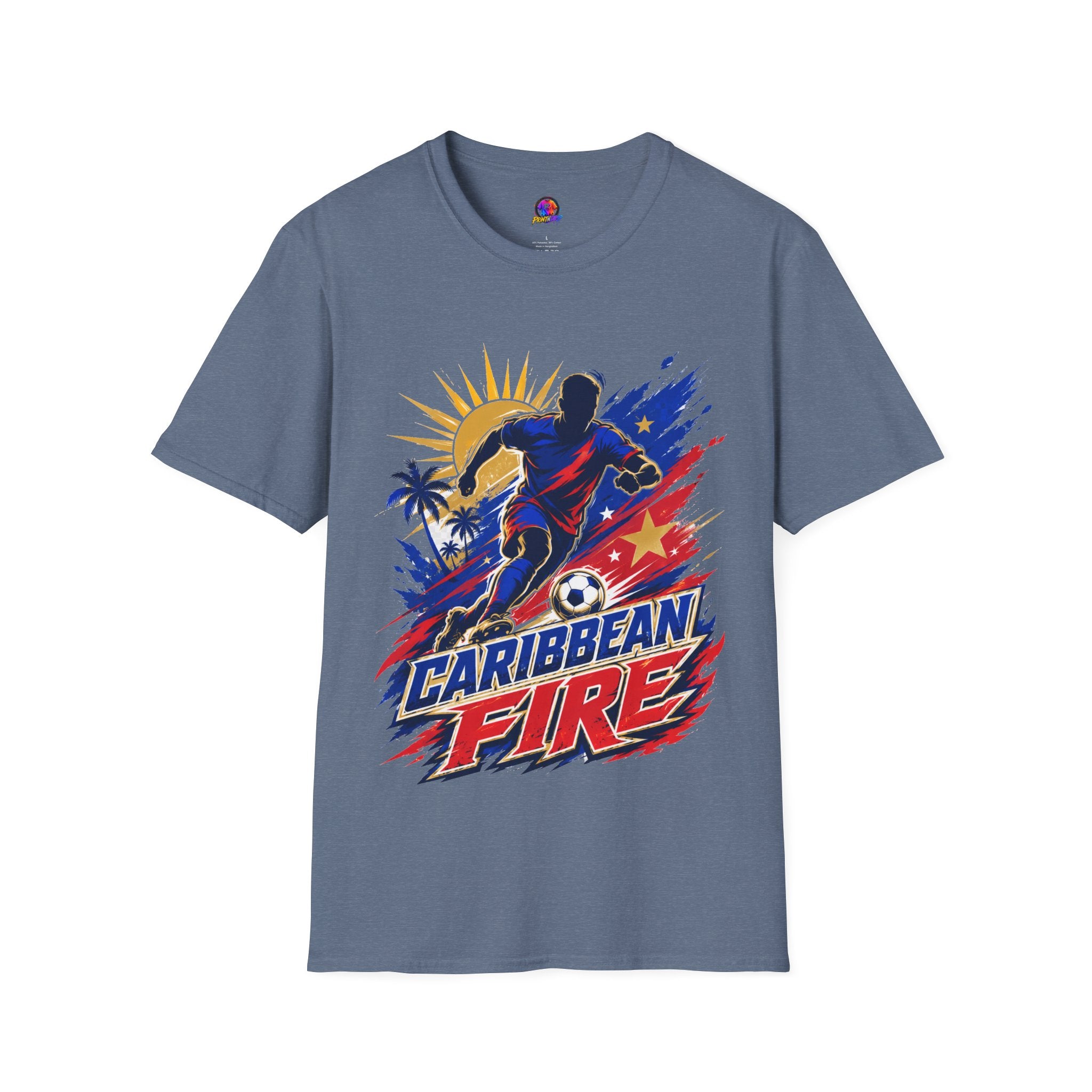 Haiti Soccer T-Shirt — Caribbean Fire Graphic Tee