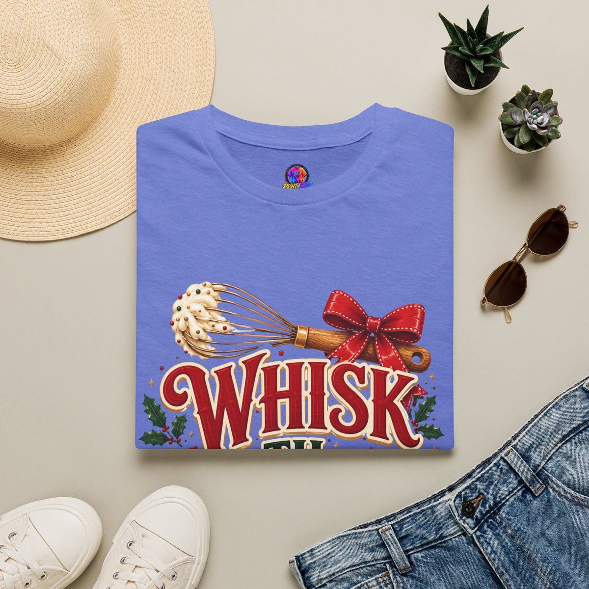Christmas Baking T-Shirt — "Whisk 'Til Merry" Holiday Tee