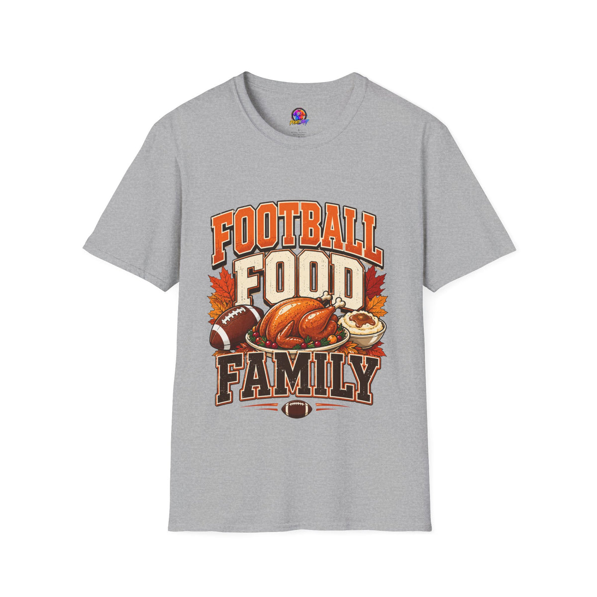 Thanksgiving T-Shirt Football Food Family T-Shirt — Thanksgiving Tailgate Tee for Fans