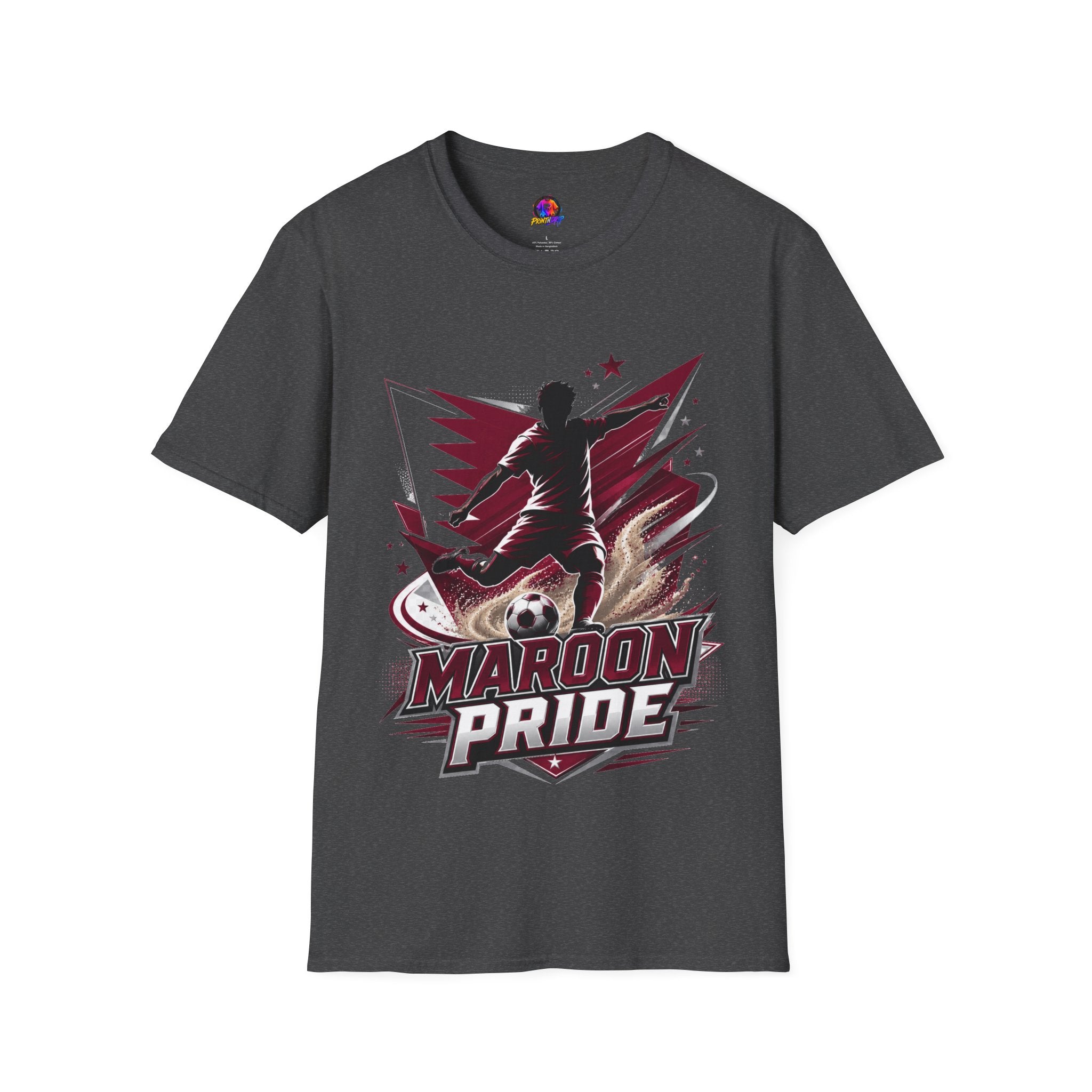 Qatar Maroon Pride Soccer T-Shirt — Silhouette Player Graphic Tee