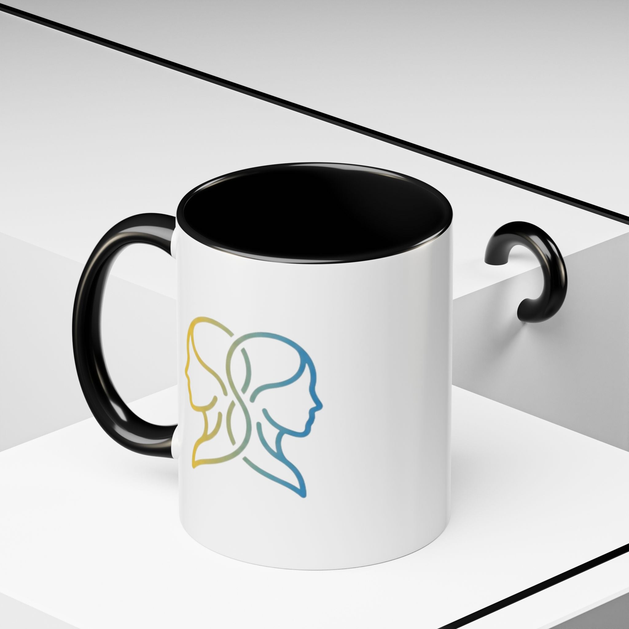 Gemini Zodiac Accent Coffee Mug — Color Gradient Twins Horoscope Gift