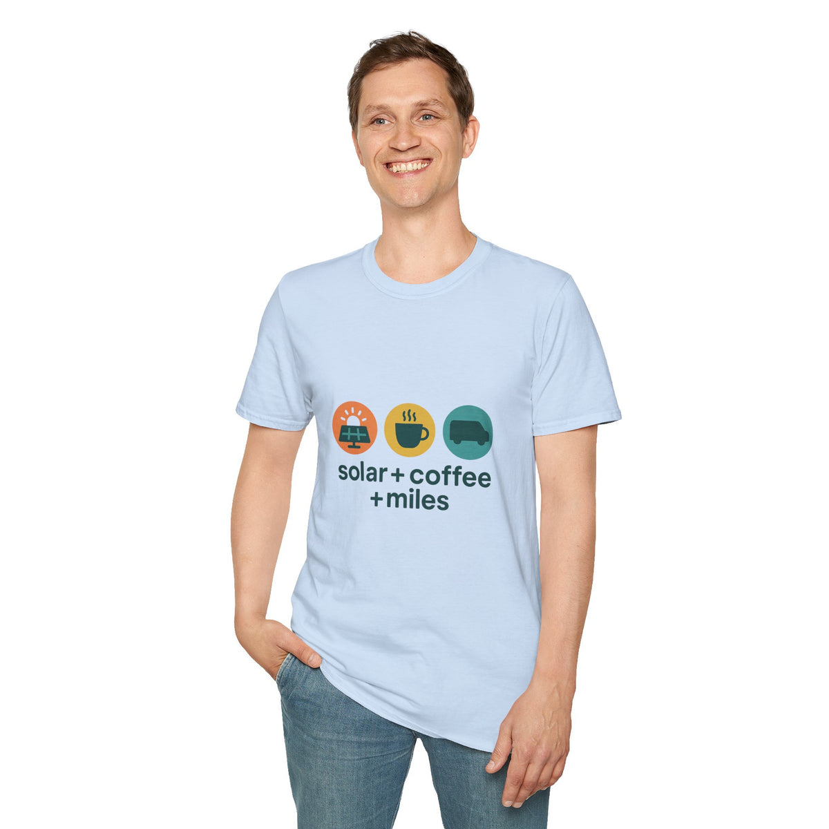 Minimalist Coffee & Camper Icons T-Shirt — Cozy Road Trip Vibes - Trending Now - August 2026
