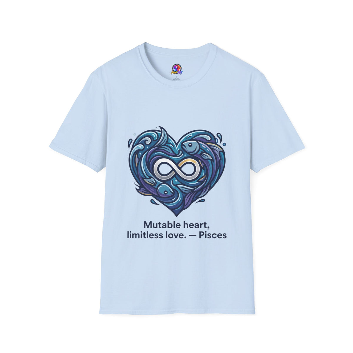 Pisces Infinity Heart T‑Shirt — Zodiac Ocean Love Tee