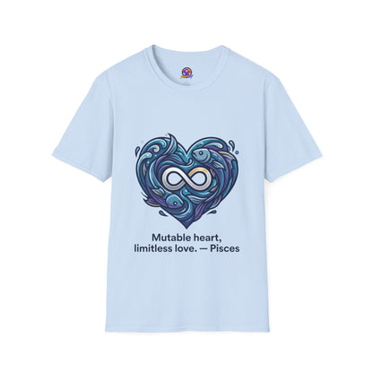Pisces Infinity Heart T‑Shirt — Zodiac Ocean Love Tee