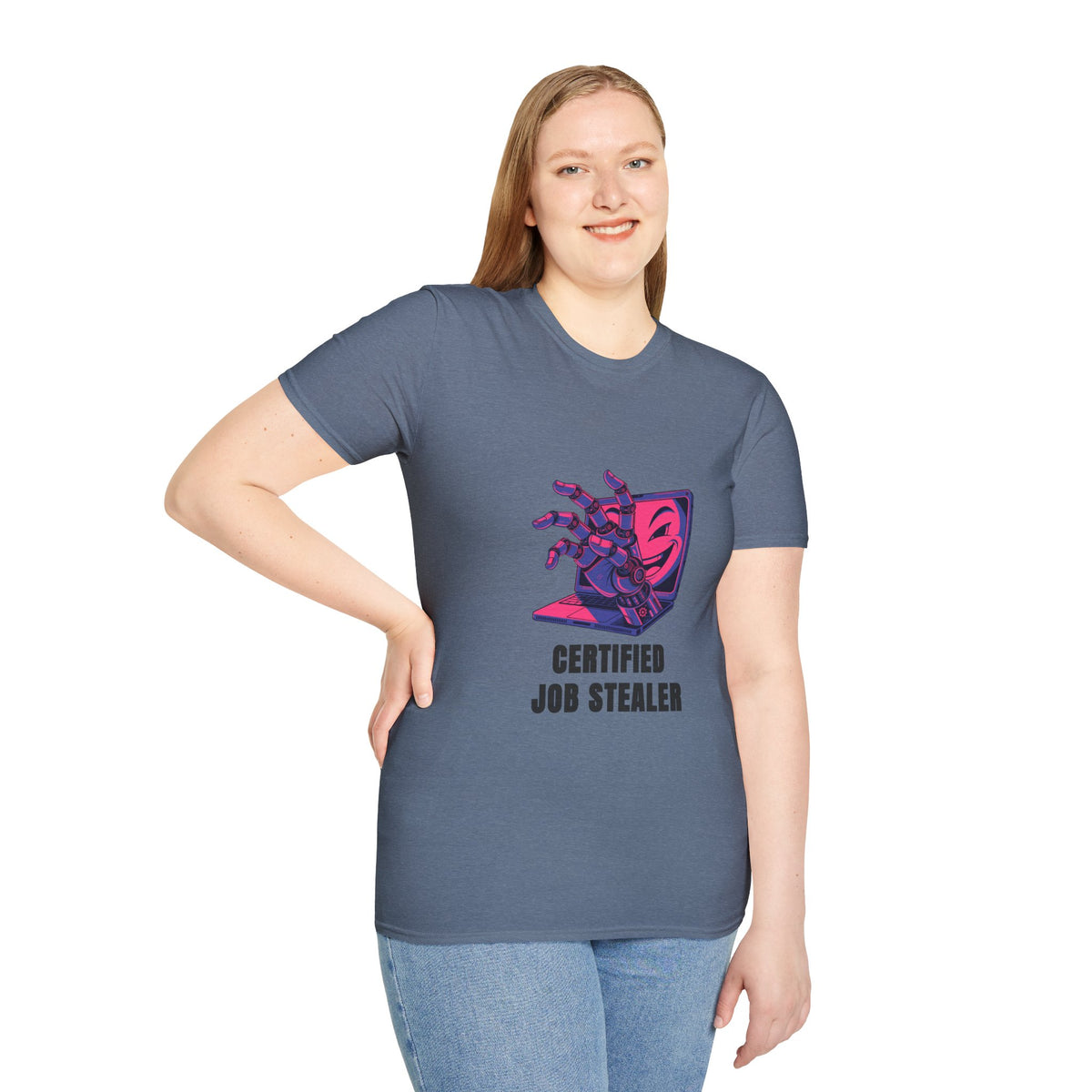 Certified Job Stealer T-Shirt — Retro Cyber Hand Graphic Tee - Trending Now - August 2026