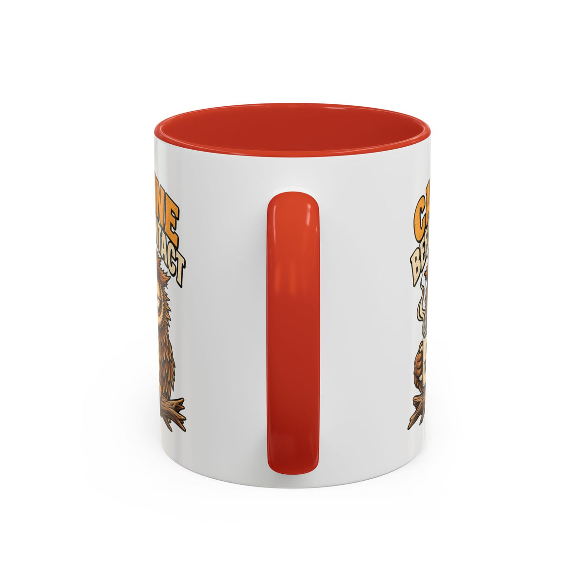 Funny And Witty "Caffeine Before Contact" Accent Coffee Mug (11, 15oz)