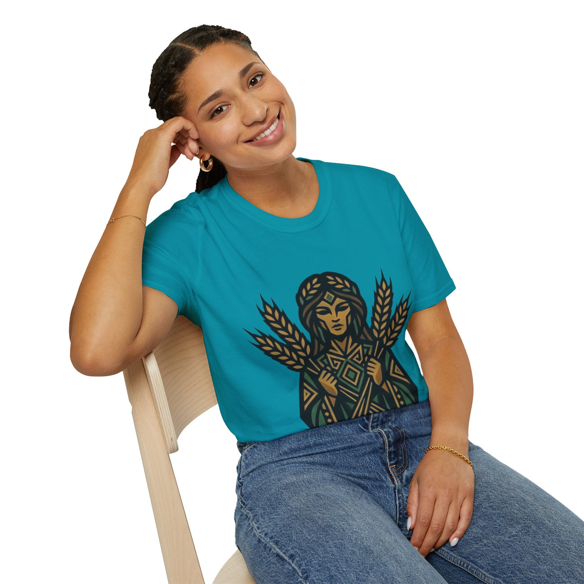 Virgo Zodiac Harvest Goddess T-Shirt — Wheat Maiden Graphic Tee