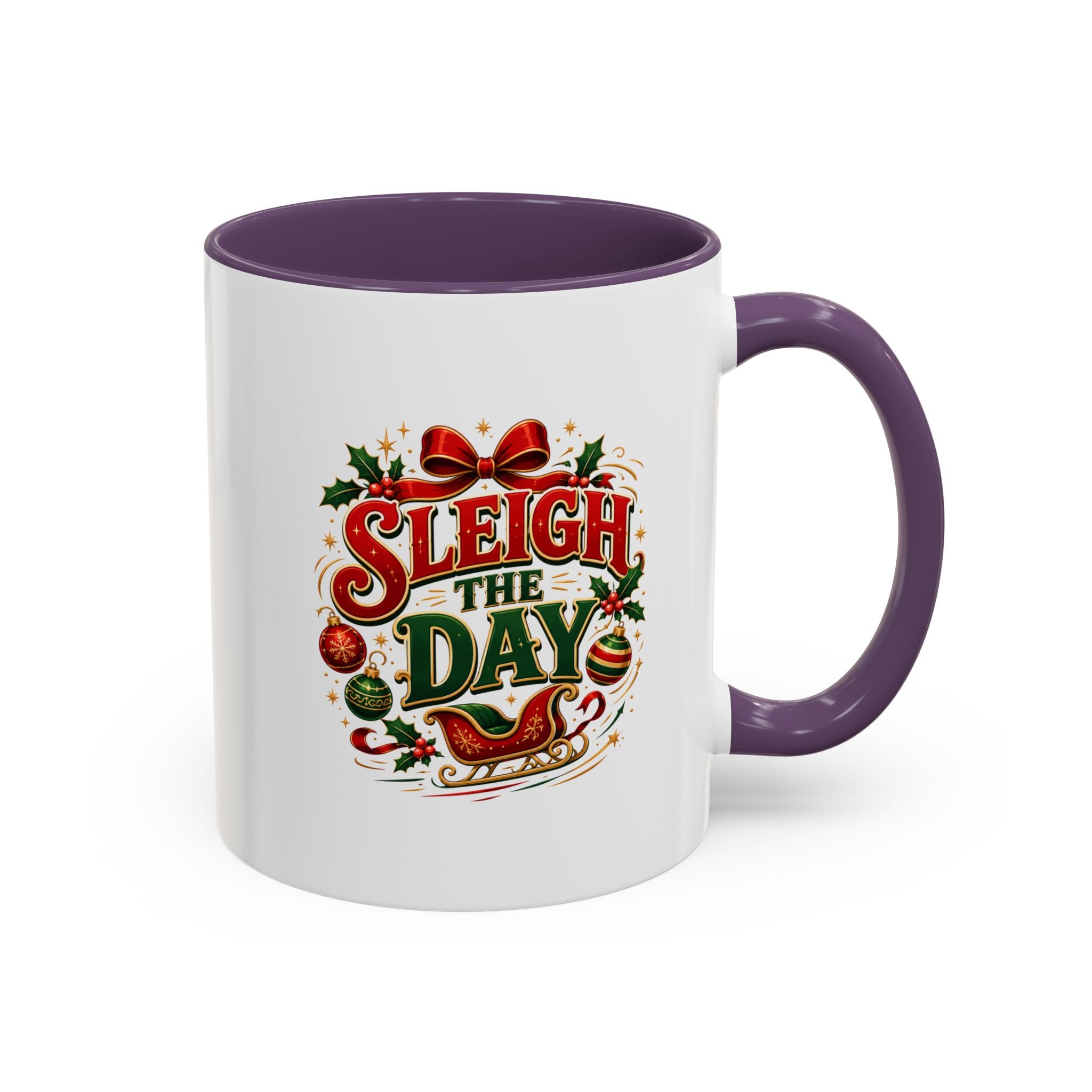 Sleigh the Day Christmas Accent Coffee Mug