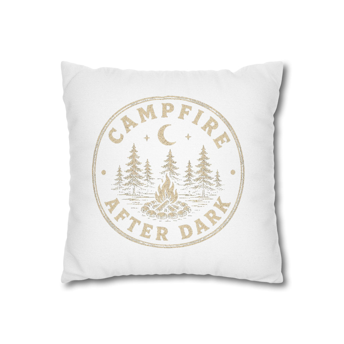 Campfire After Dark Decorative Pillowcase  Milo Bailey Dog Dad Mom— Rustic Camping Throw Pillow Cover