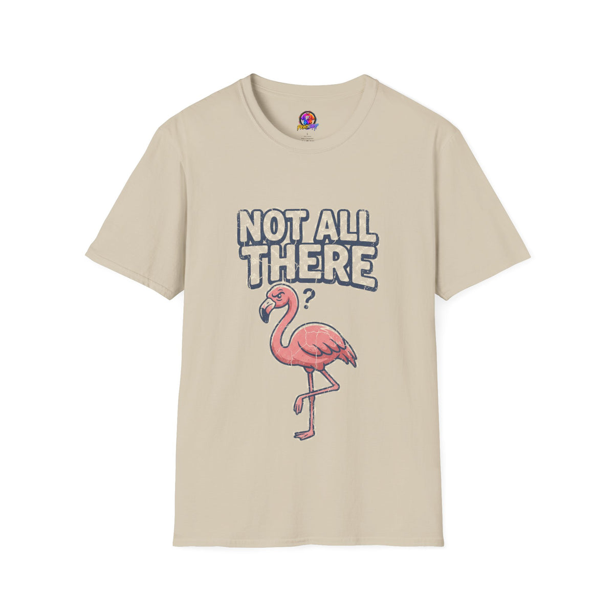 Funny And Witty Not All There Flamingo T-Shirt — Funny Quirky Graphic Tee