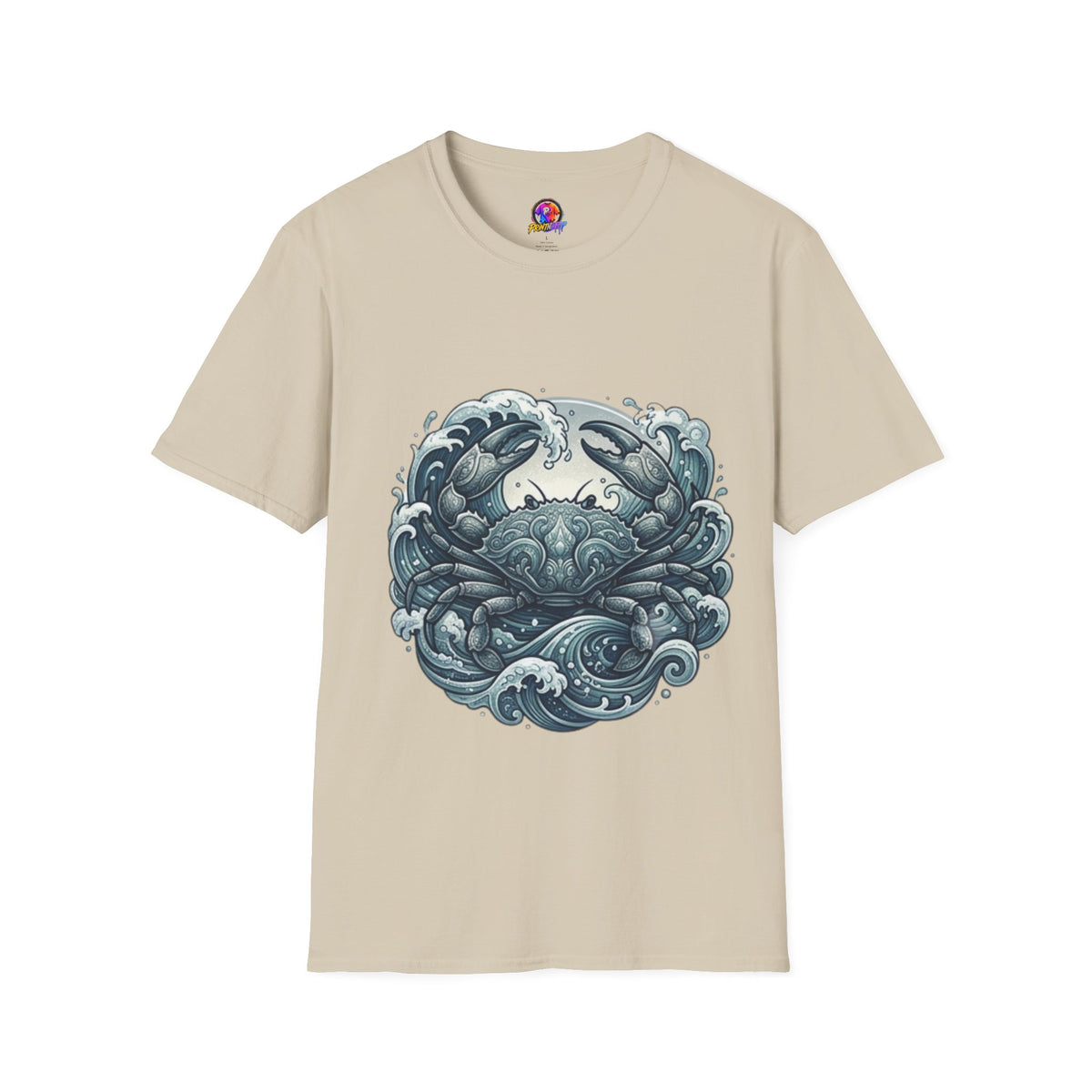 Cancer Zodiac Crab & Waves T-Shirt — Nautical Ocean Art Tee