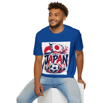 Japan Soccer T-Shirt — Japanese Flag & Cherry Blossom Football Graphic