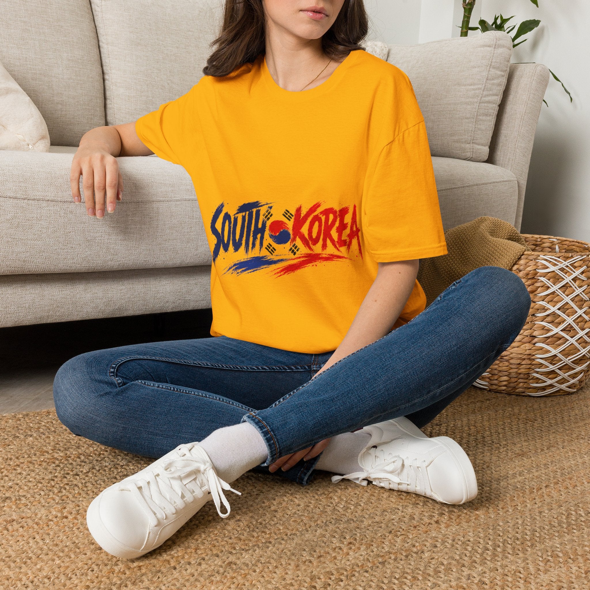 South Korea Flag Brushstroke T-Shirt — Patriotic Korean Travel Tee