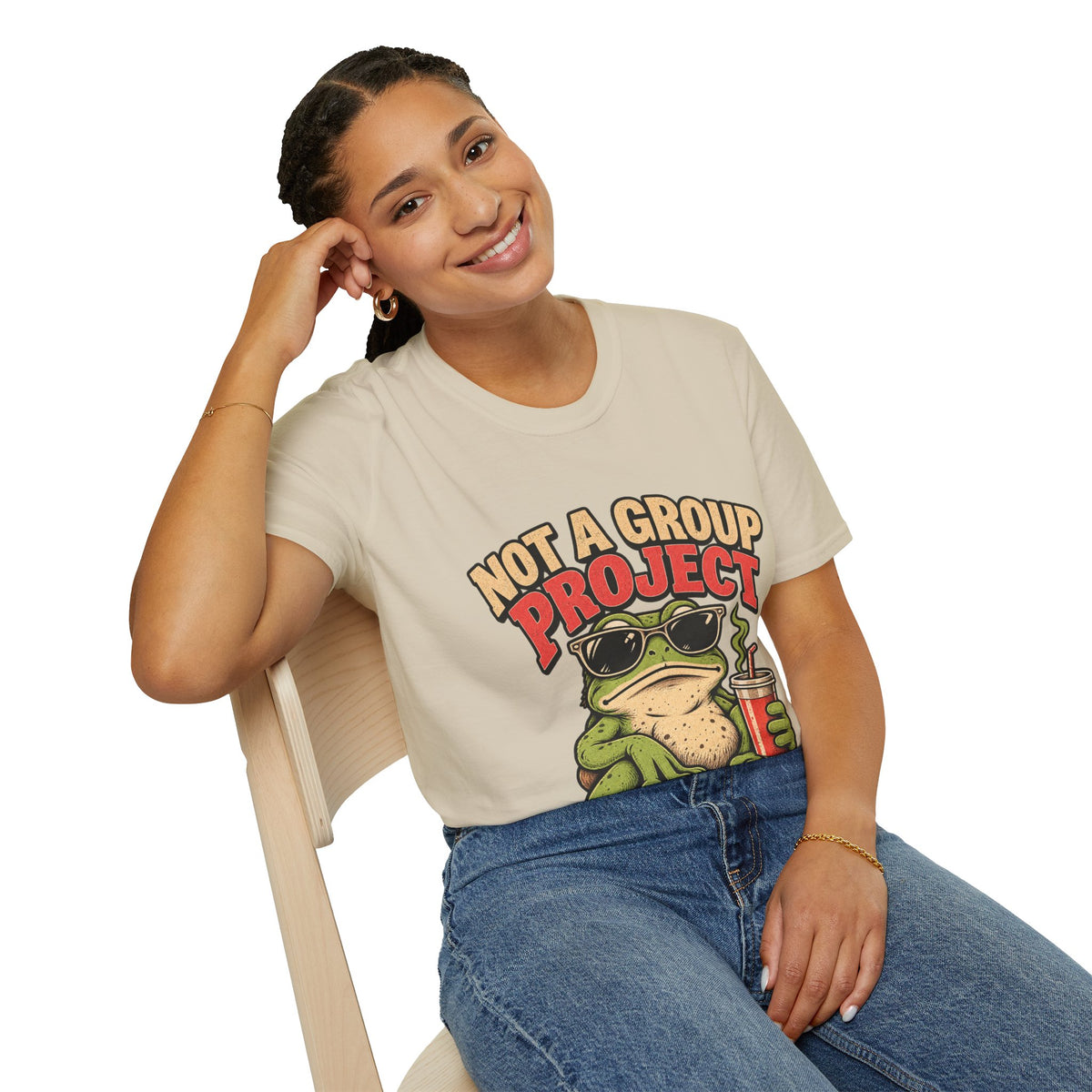 Not a Group Project Frog T-Shirt — "Socially Selective" Funny Introvert Tee