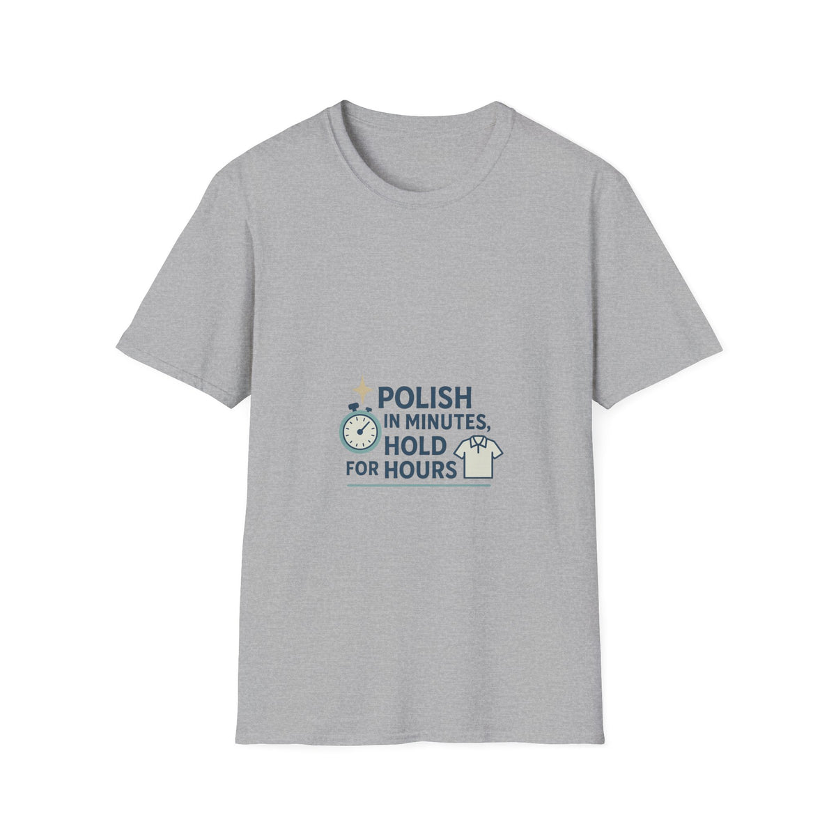 T-Shirt — "Polish in Minutes, Hold for Hours" Minimalist Nail Care Graphic Tee - Trending Now - October 2026