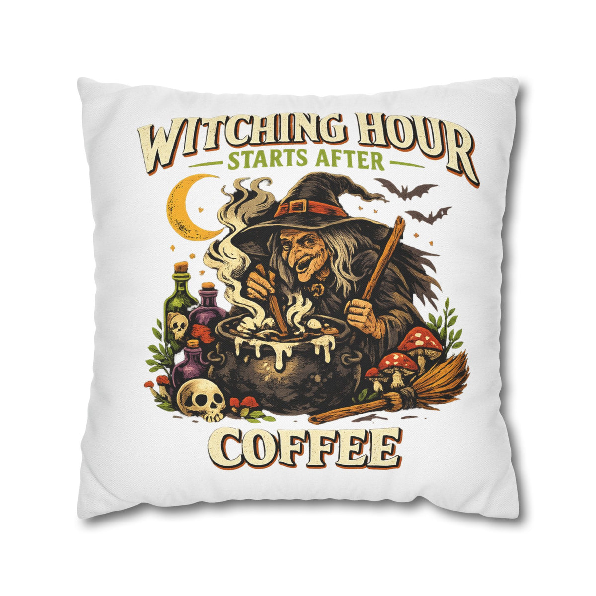 Halloween Witch Coffee Pillowcase