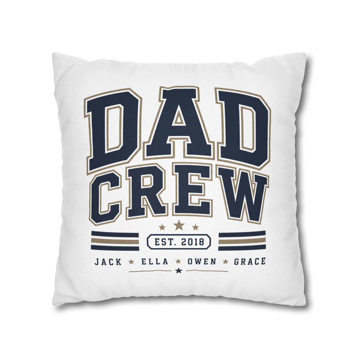 Dad Crew Decorative Pillowcase Milo Bailey Dog Dad Mom – Personalized Family Name Accent