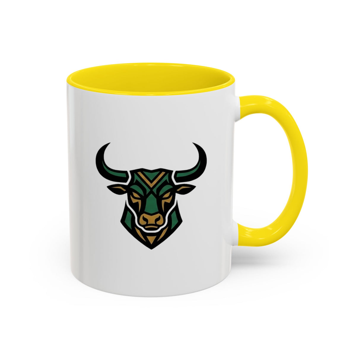 Taurus Geometric Bull Accent Coffee Mug –  Tribal Bull Head Ceramic Mug