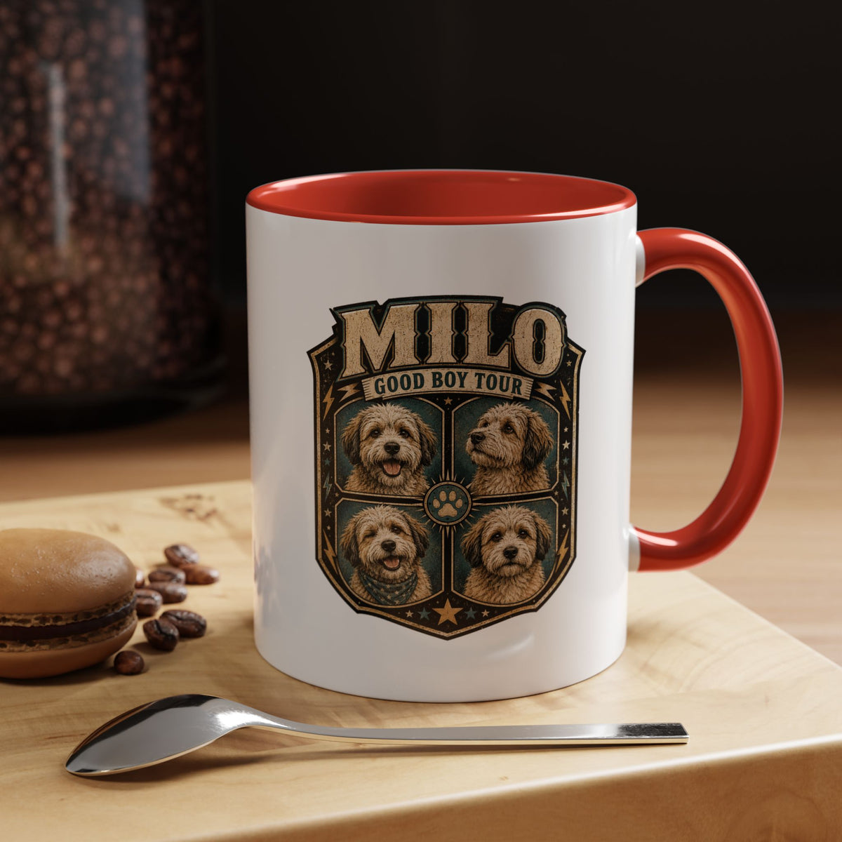 Milo Bailey Dog Dad Mom Milo 'Good Boy Tour' Accent Coffee Mug – Personalized Dog Lover Gift