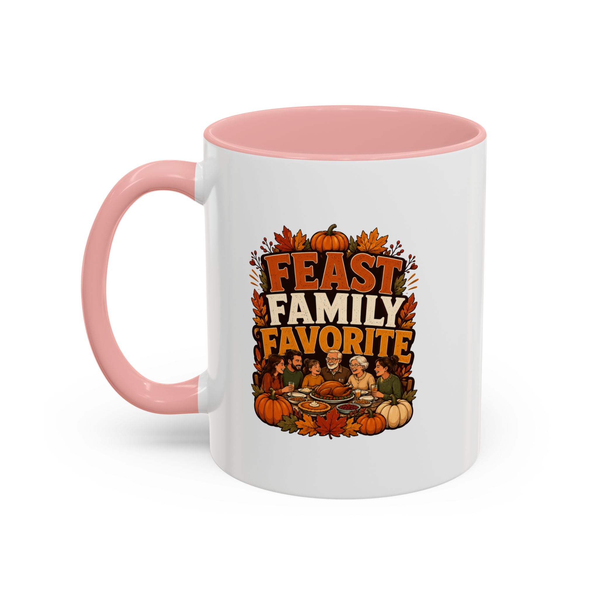 Thanksgiving Mug Feast Family Favorite Coffee Mug — Thanksgiving Pumpkin Autumn Design