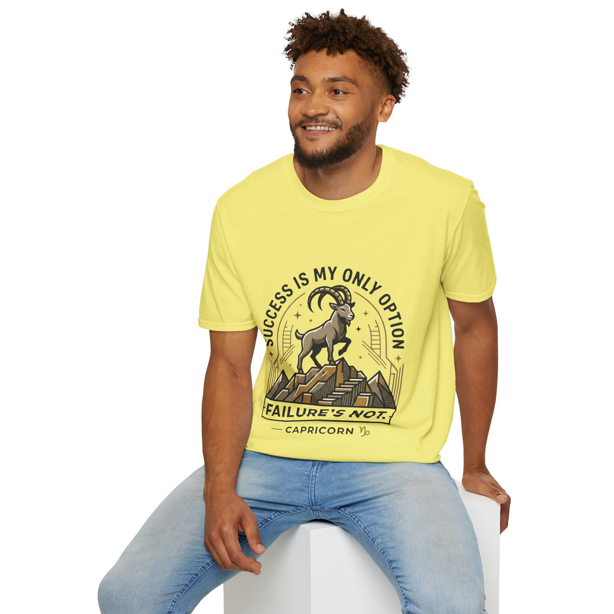 Capricorn Goat T-Shirt — "Success Is My Only Option" Motivational Zodiac Tee