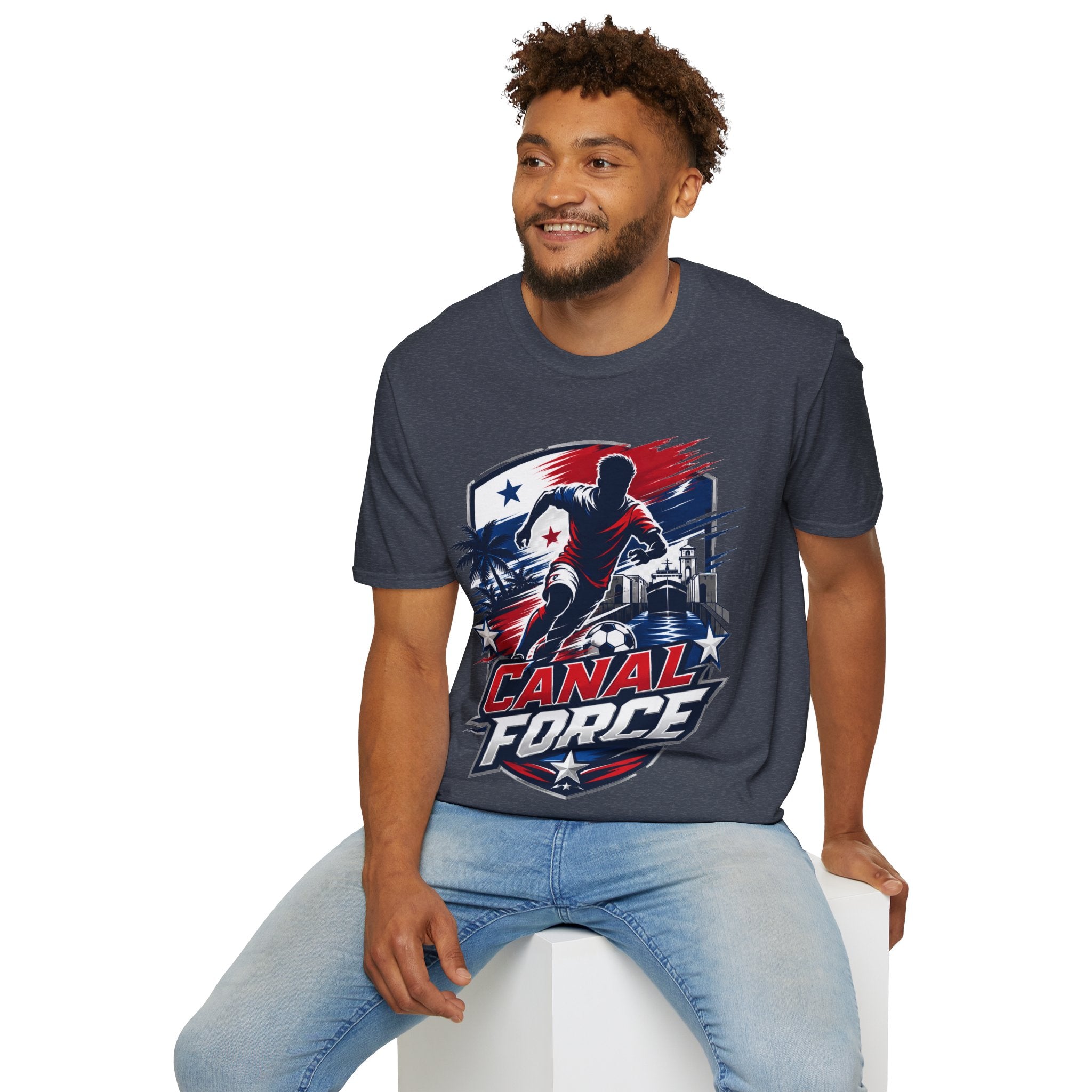 Canal Force Soccer T-Shirt - Patriotic Player Graphic Tee - Panama Shirt