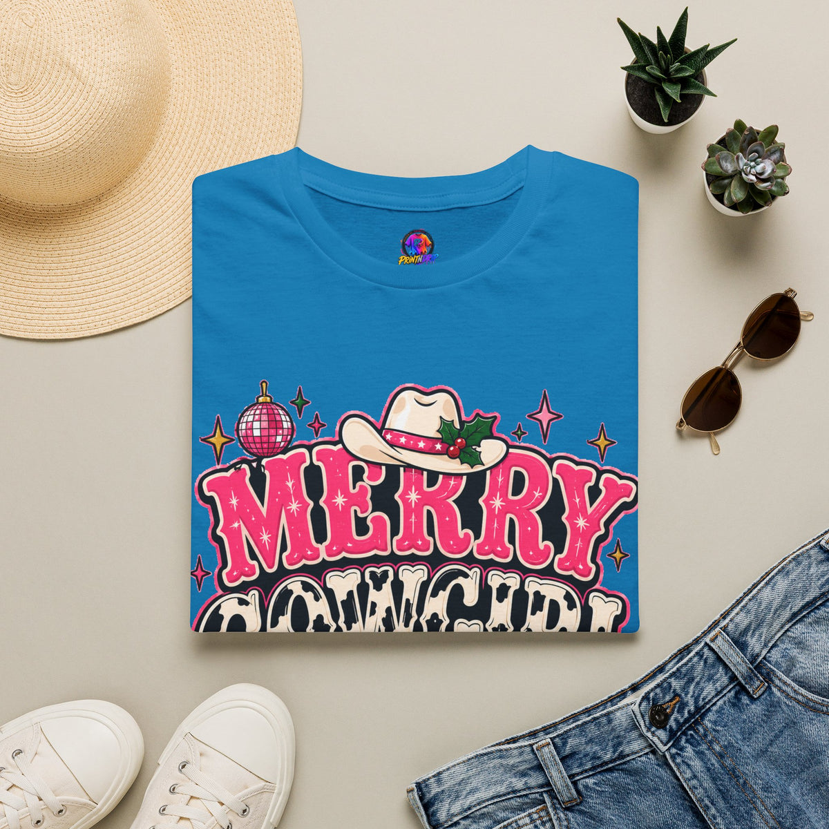 Merry Cowgirl Christmas T-Shirt