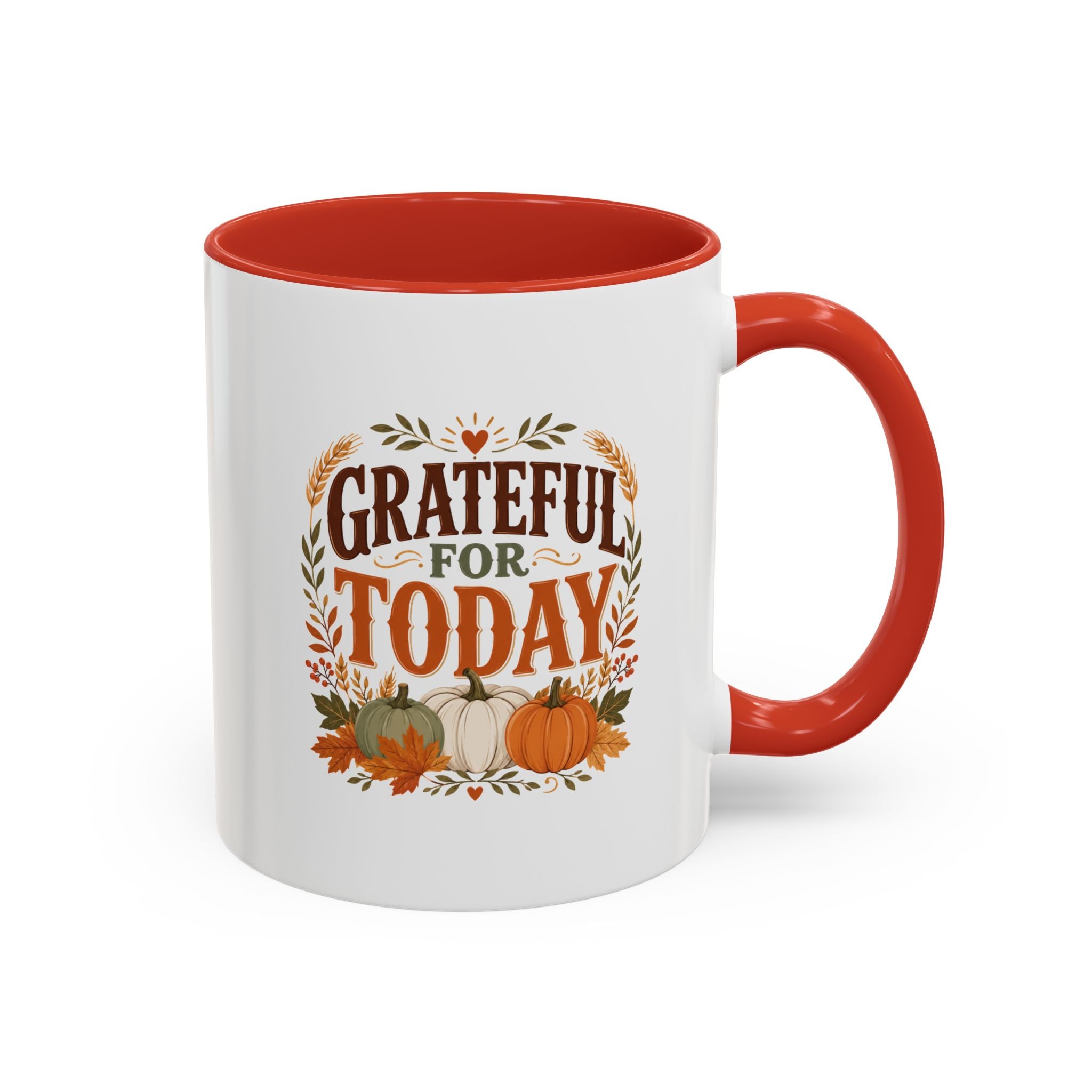 Thanksgiving Mug Grateful For Today Coffee Mug — Thanksgiving Pumpkin Fall Ceramic Accent Mug