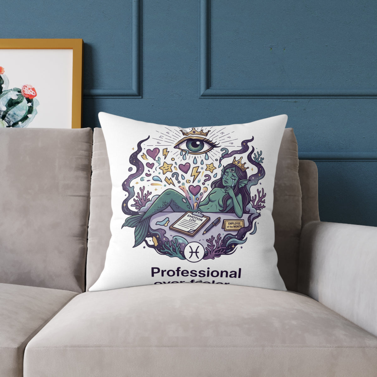 Pisces Zodiac Professional Over-feeler Square Poly Canvas Pillow