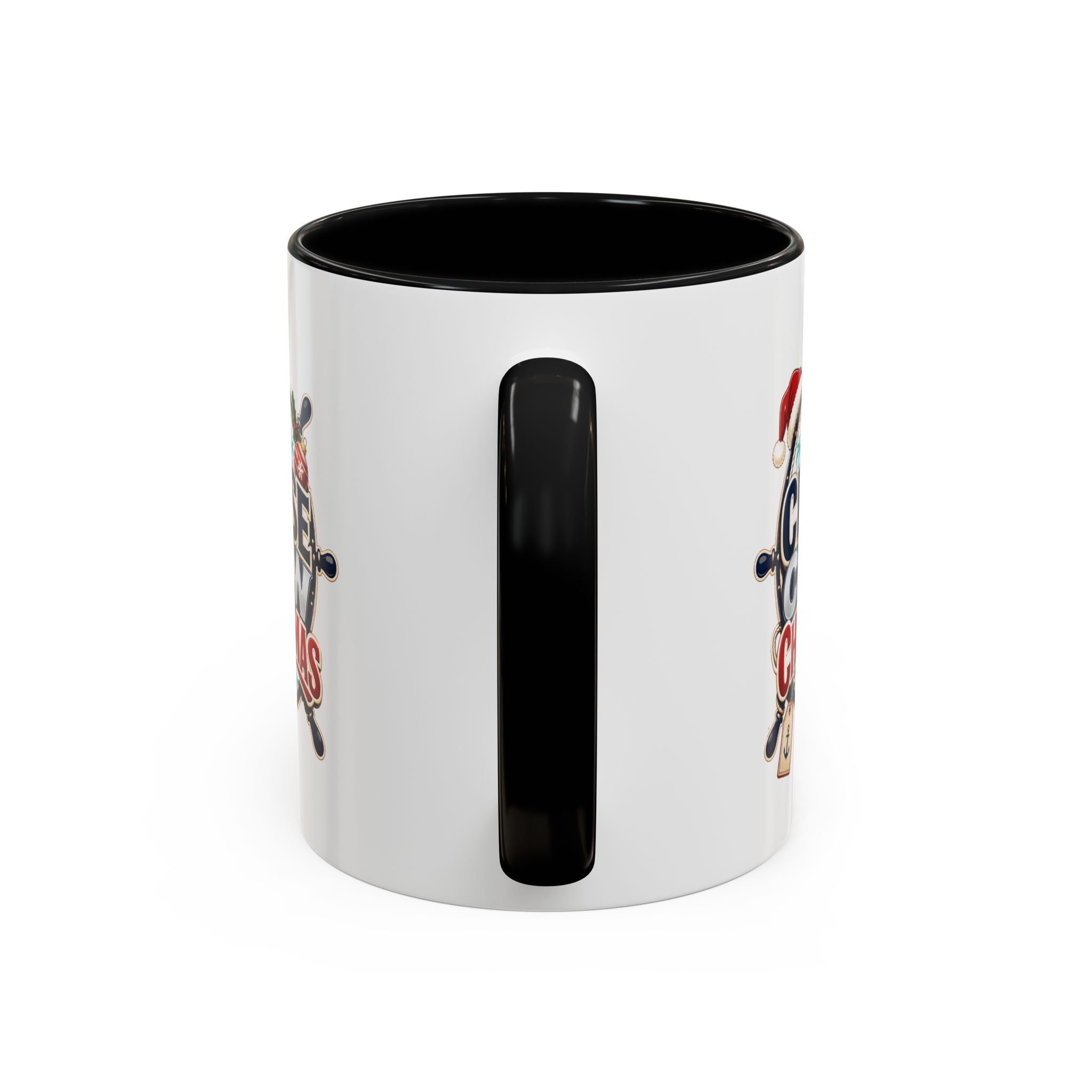 Modern Day Christmas  Cruise Crew Accent Coffee Mug - Holiday Nautical Travel Gift (11/15oz)