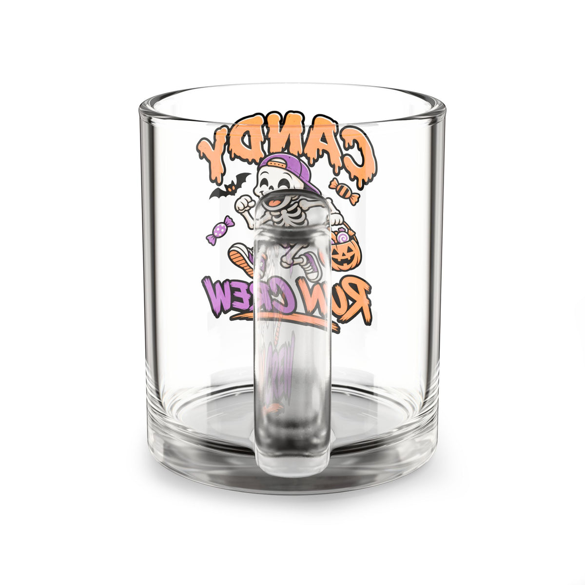 Candy Run Crew Glass Mug — Halloween Skeleton Trick-or-Treat 10oz