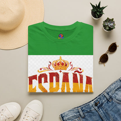 Spain Crown Graphic T-Shirt — Spanish Flag Vintage Crest Tee