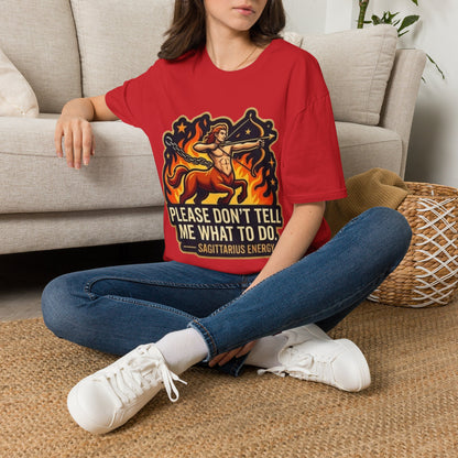 Sagittarius Archer T-Shirt — "Please Don't Tell Me What To Do" Zodiac Graphic