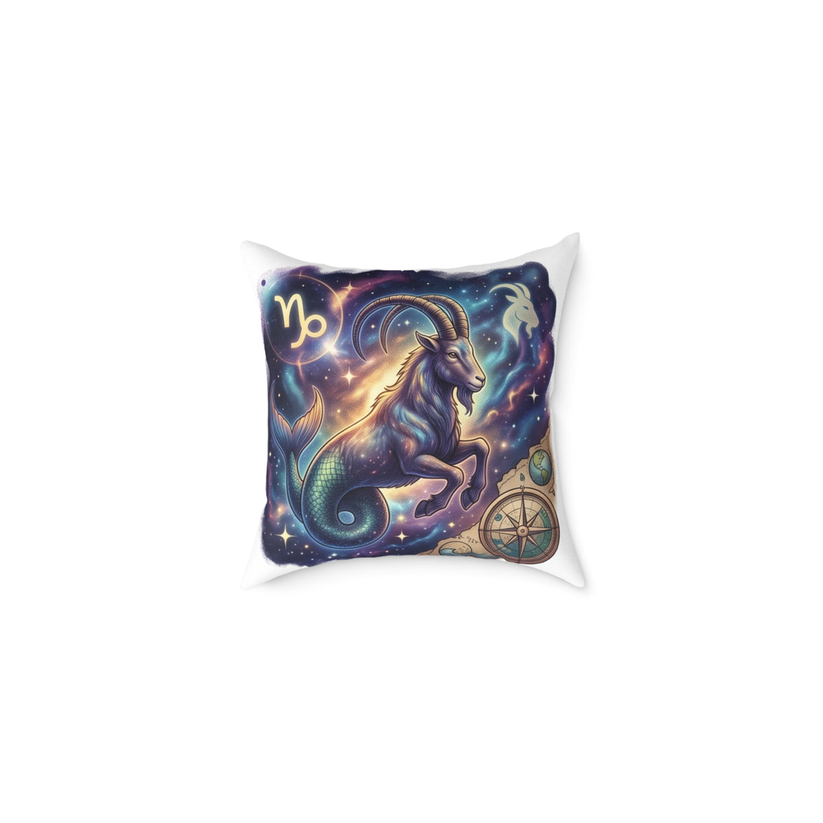 Capricorn Zodiac Pillow – Mystical Sea-Goat Constellation Decorative Throw Pillow