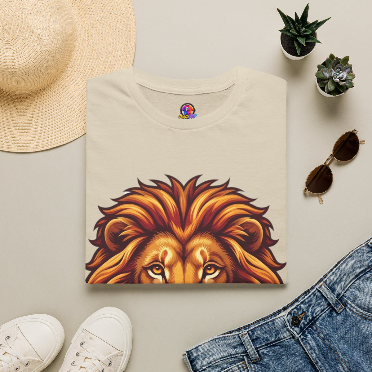 Leo Zodiac Lion Face T-Shirt — Majestic Lion Head Graphic Tee