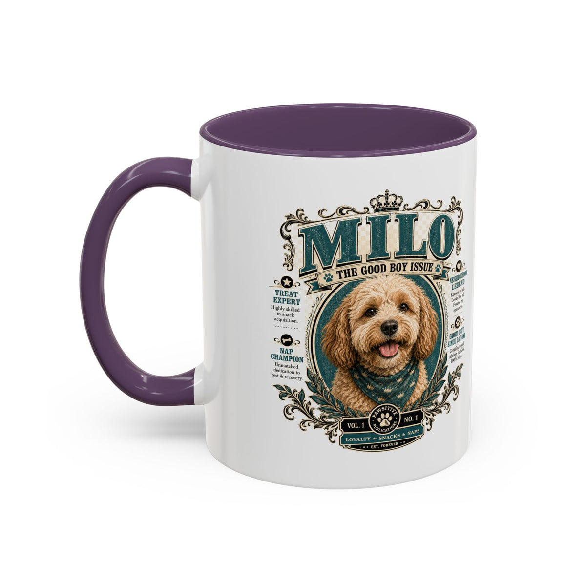 Milo Bailey Dog Dad Mom Milo Dog Portrait Coffee Mug — 'The Good Boy Issue' Accent Mug