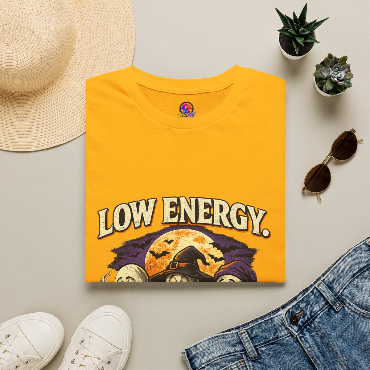 Halloween Low Energy High Spirit Unisex Softstyle T-Shirt